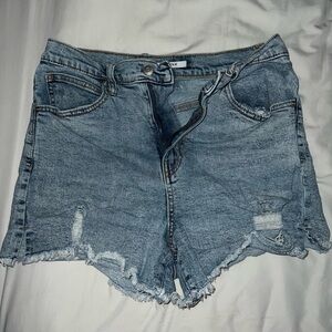 Jean shorts.